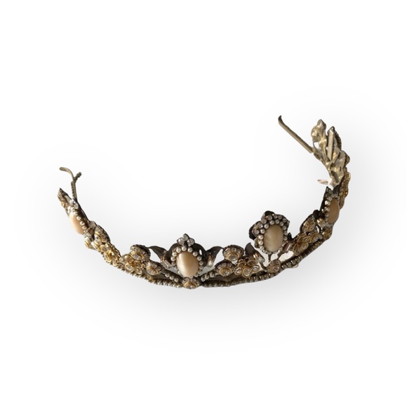 Vintage: Mari Elena ᪥ Moonstone Floral Swarovski Crystal Bridal Tiara ᪥ Luxury - Picture 6 of 16